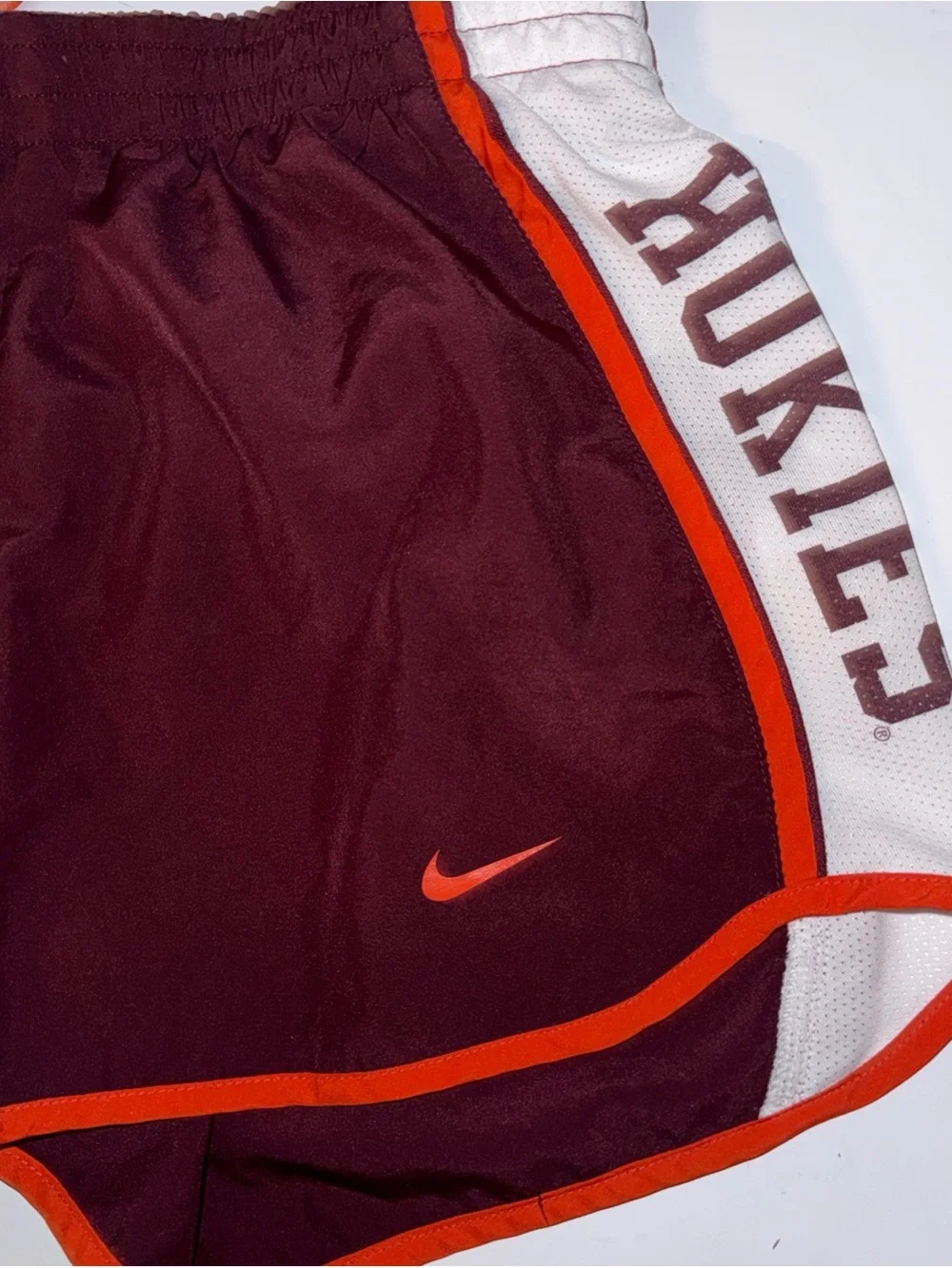 Virginia Tech Hokies Womens Maroon Nike Dri-Fit Running Shorts Sz Medium NCAA